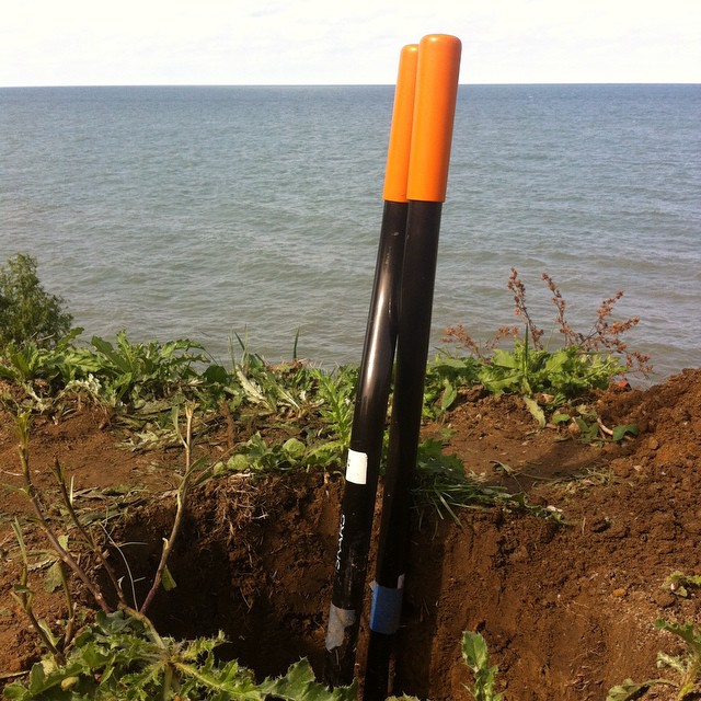 Tis a fine: day, lake, hole. #grateful to be alive, using my hands and body to work on a memorial sculpture base install.
