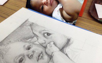 Shelley jamming out a double portrait