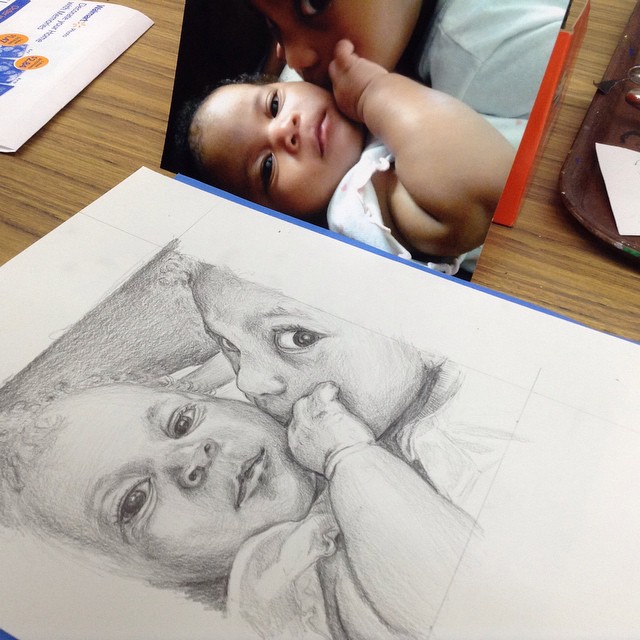 Shelley jamming out a double portrait