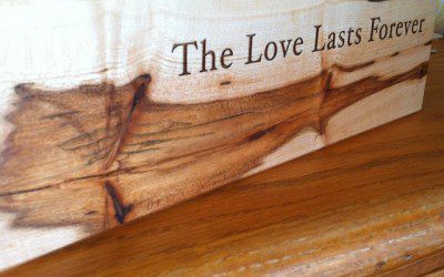 Engraved quote from the family