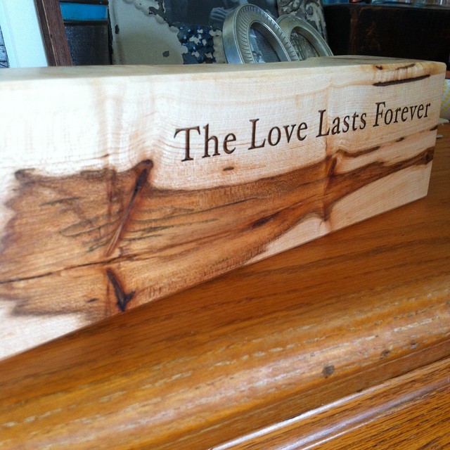Engraved quote from the family