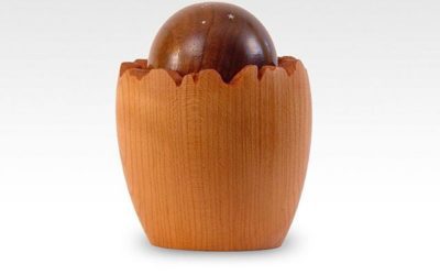 Earth and Sky Urn Walnut Side