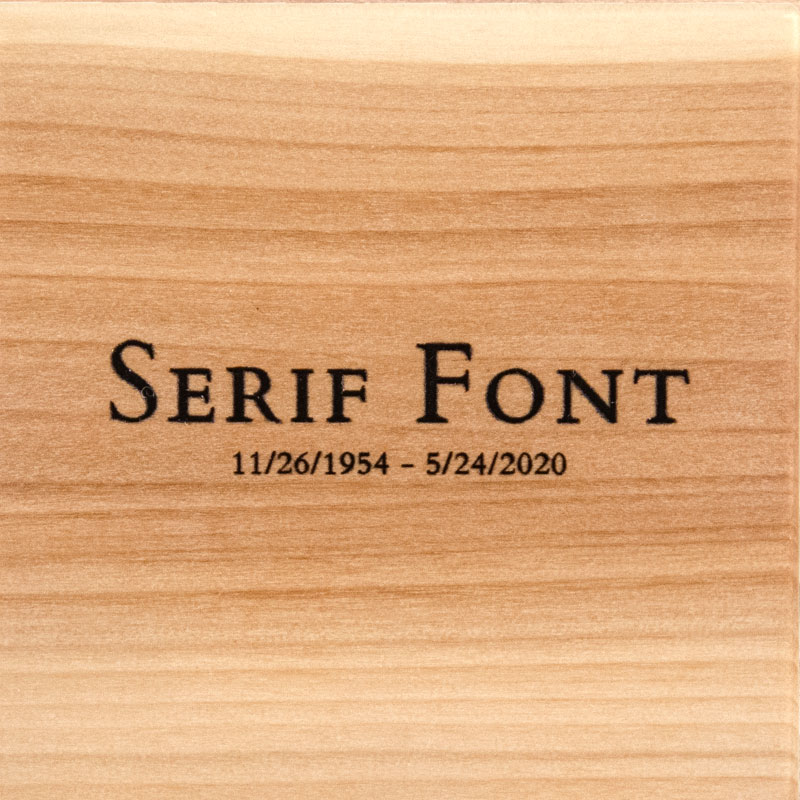 Serif Font Laser Engraving