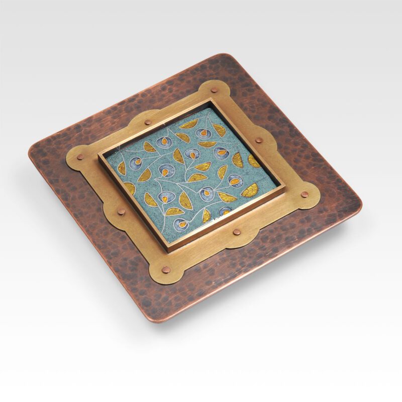 Leaves - Enameled Copper Midsize Cremation Urn - Lid