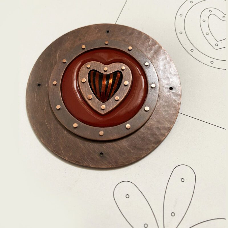Heart - Enameled Copper Small Cremation Urn - Image 7